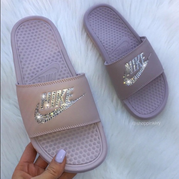 Nike Shoes - ✨SIZE 8 LEFT !!NEW Swarovski Crystal Nike Slides✨